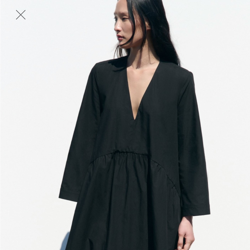 ISO Zara cotton long black dress size xl